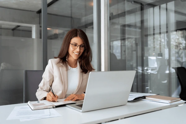 Team member with documents
